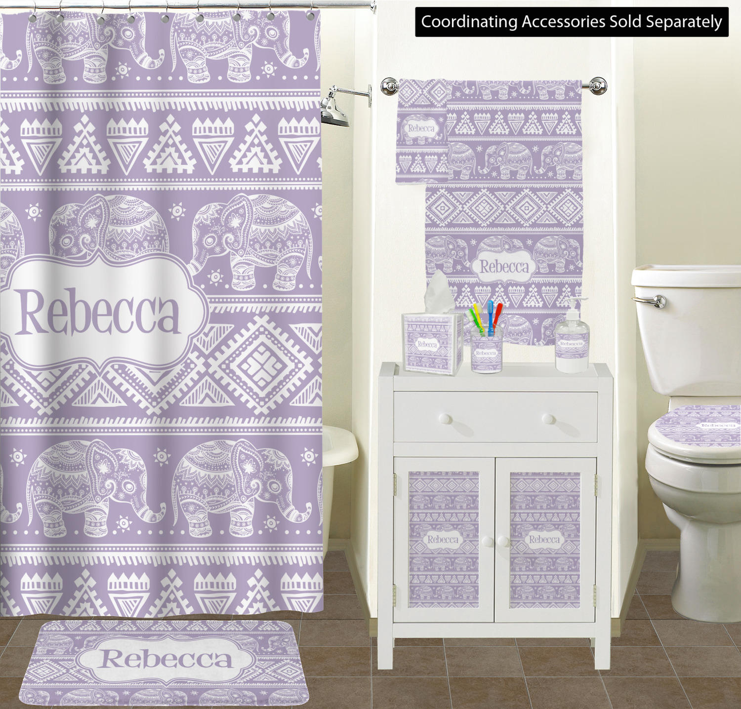 Baby Elephant Memory Foam Bath Mat (Personalized) YouCustomizeIt