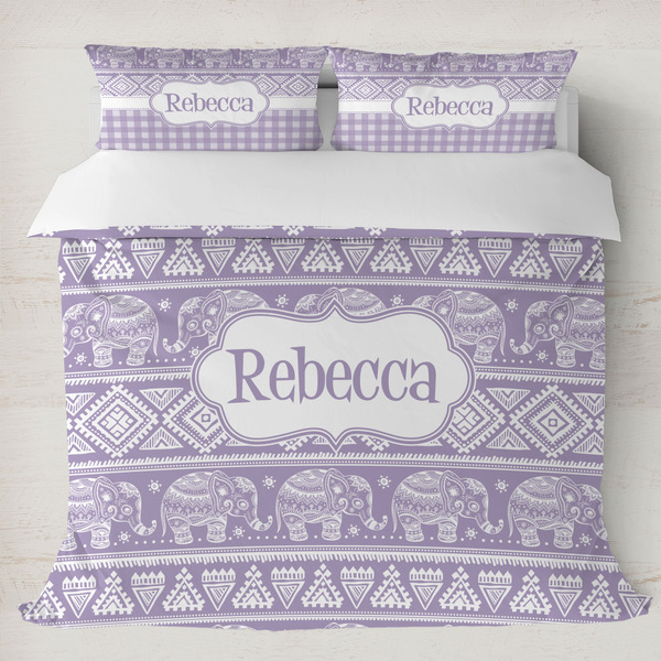 Custom Baby Elephant Duvet Cover Set - King (Personalized)