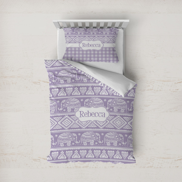 Custom Baby Elephant Duvet Cover Set - Twin (Personalized)