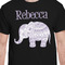 Baby Elephant Black Crew T-Shirt on Model - CloseUp