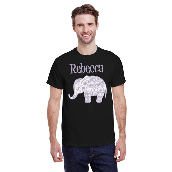 Custom Baby Elephant T-Shirt - Black - Large (Personalized)