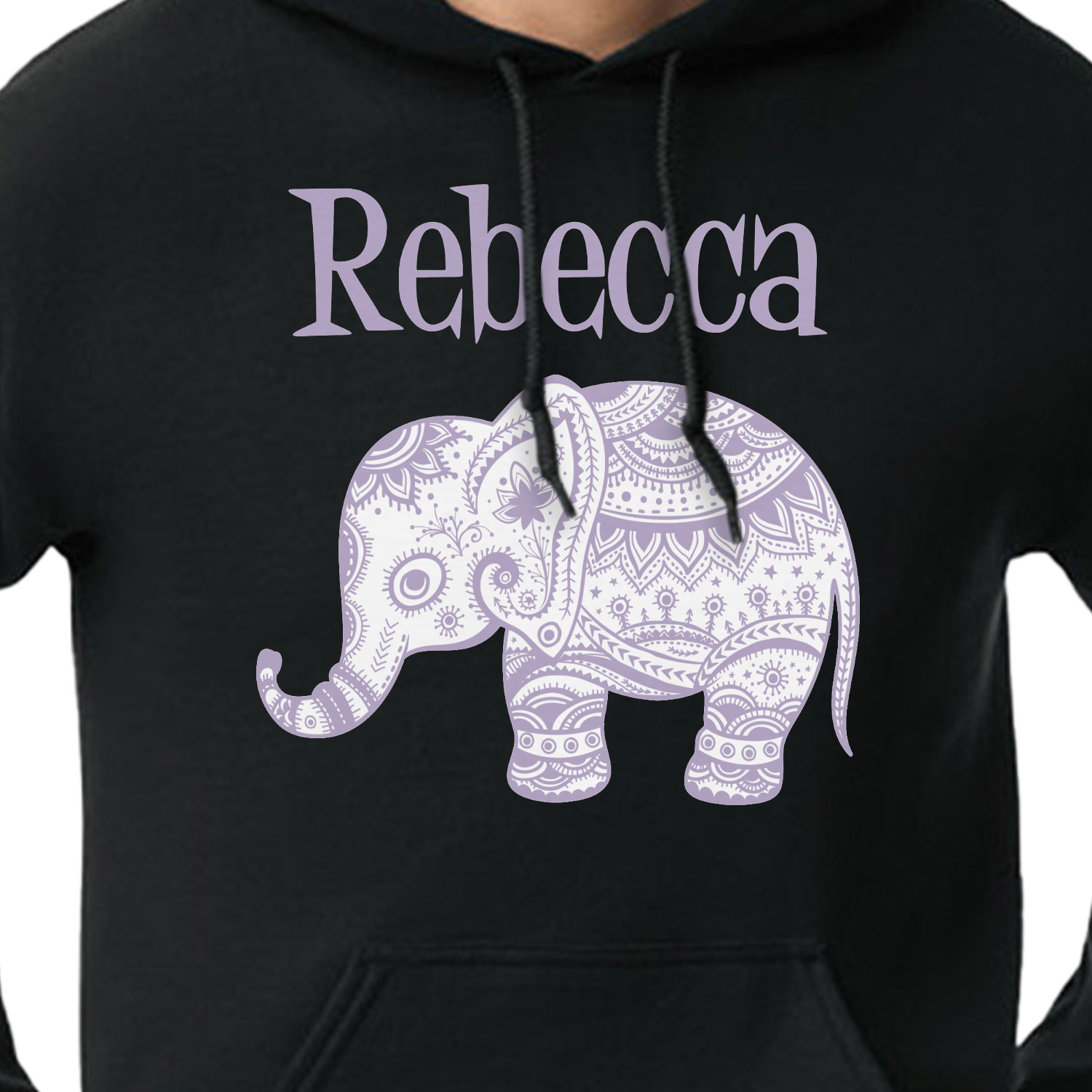 Custom Baby Elephant Hoodie - Black (Personalized Custom Baby Elephant Hoodie - Black (Personalized