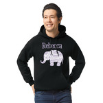 Baby Elephant Hoodie - Black - Large (Personalized)