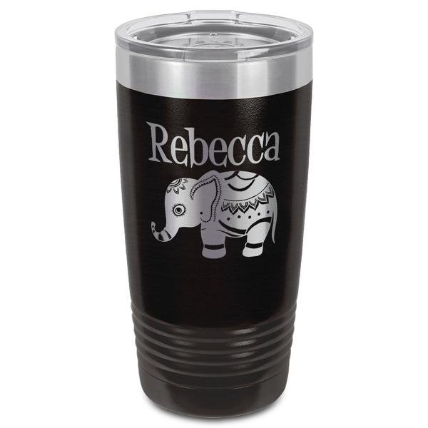 Baby Elephant Black Polar Camel Tumbler - 20oz - Front