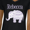 Baby Elephant Black V-Neck T-Shirt on Model - CloseUp