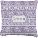 Baby Elephant Faux-Linen Throw Pillow 18" (Personalized)