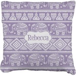 Baby Elephant Faux-Linen Throw Pillow 20" (Personalized)