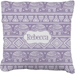 Baby Elephant Faux-Linen Throw Pillow 26" (Personalized)