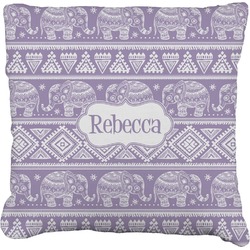 Baby Elephant Faux-Linen Throw Pillow 26" (Personalized)