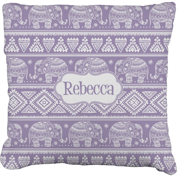 Custom Baby Elephant Faux-Linen Throw Pillow 26" (Personalized)