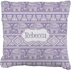 Baby Elephant Faux-Linen Throw Pillow (Personalized)