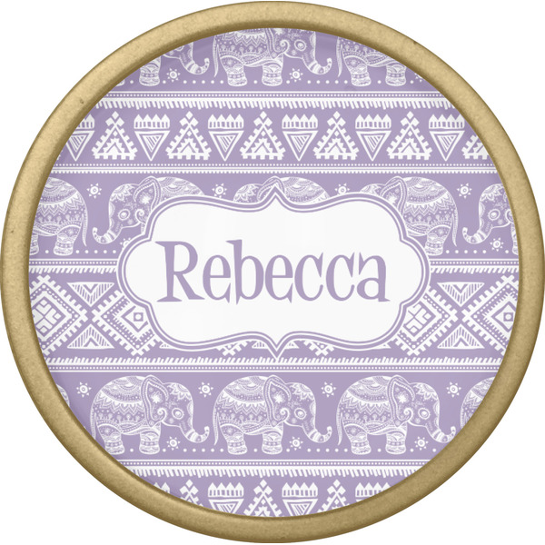 Baby Elephant Cabinet Knob - Gold - Front