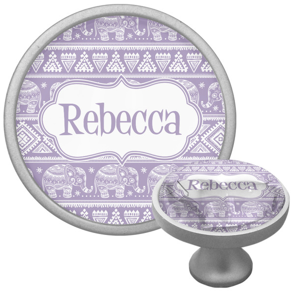 Custom Baby Elephant Cabinet Knob (Silver) (Personalized)