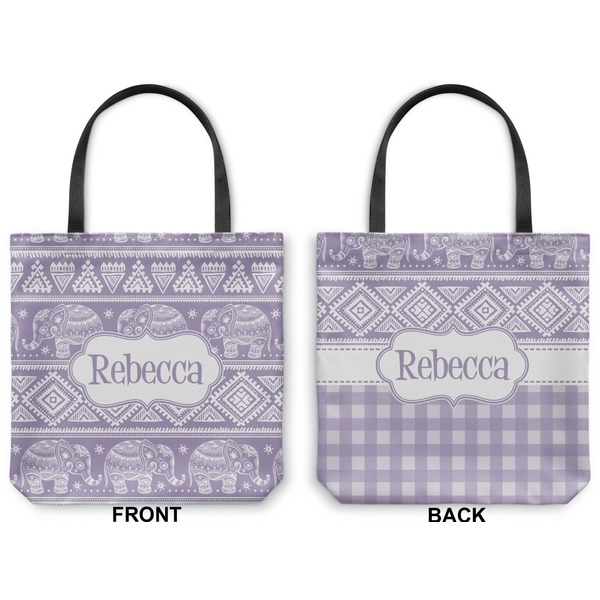 Baby Elephant Canvas Tote - Front and Back