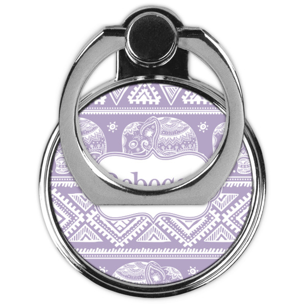 Baby Elephant Cell Phone Ring Stand & Holder - Front (Collapsed)