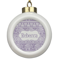 Baby Elephant Ceramic Ball Ornament (Personalized)