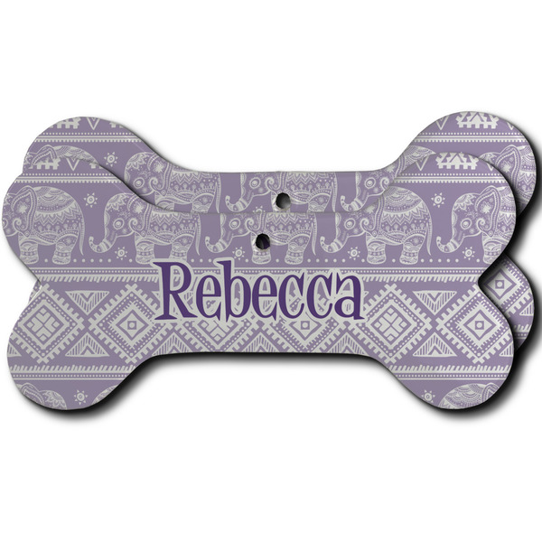 Custom Baby Elephant Ceramic Dog Ornament - Front & Back w/ Name or Text