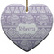 Baby Elephant Ceramic Flat Ornament - Heart (Front)