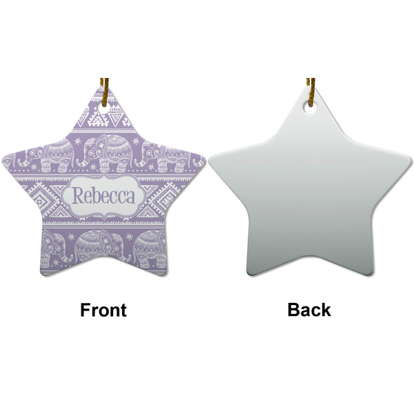 Baby Elephant Ceramic Flat Ornament - Star Front & Back (APPROVAL)