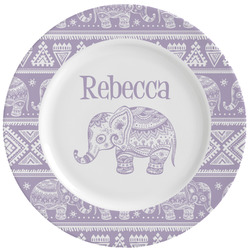 Baby Elephant Ceramic Dinner Plates (Set of 4) (Personalized)