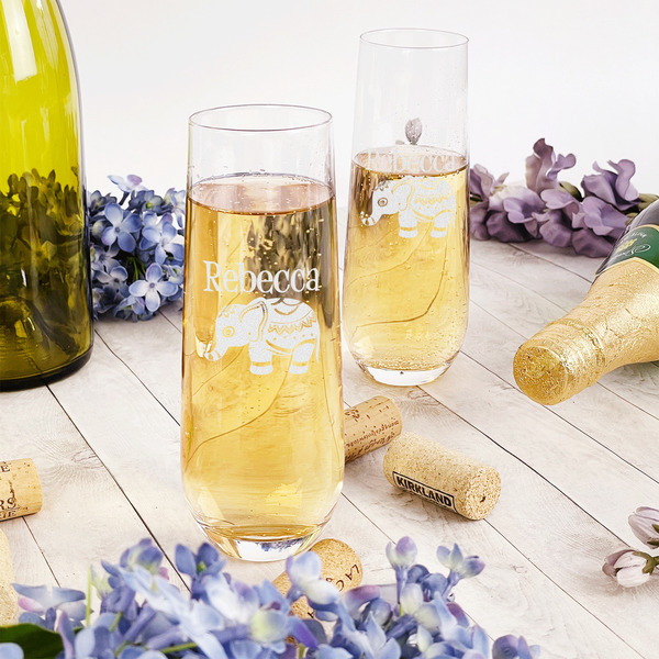 Baby Elephant Champagne Flute - Single - In Context