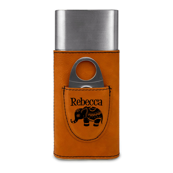Baby Elephant Cigar Case with Cutter - FRONT