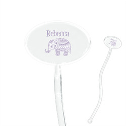 Baby Elephant 7" Oval Plastic Stir Sticks - Clear (Personalized)