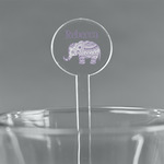 Baby Elephant 5.5" Round Plastic Stir Sticks - Clear (Personalized)