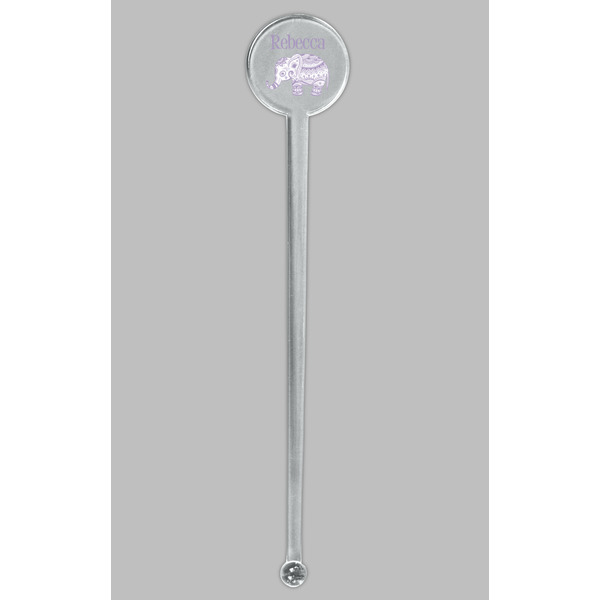 Baby Elephant Clear Plastic 7" Stir Stick - Round - Single Stick