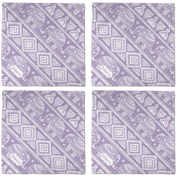 Baby Elephant Cloth Napkins - Personalized Dinner (APPROVAL) Set of 4
