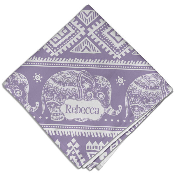 Custom Baby Elephant Cloth Dinner Napkin - Single w/ Name or Text