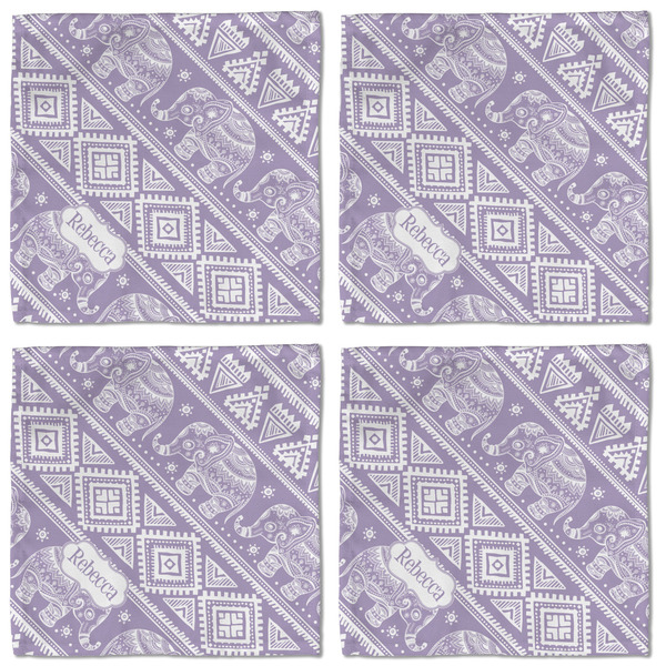 Baby Elephant Cloth Napkins - Personalized Lunch (APPROVAL) Set of 4