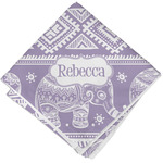 Baby Elephant Cloth Cocktail Napkin - Single w/ Name or Text