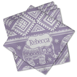 Baby Elephant Cloth Cocktail Napkins - Set of 4 w/ Name or Text