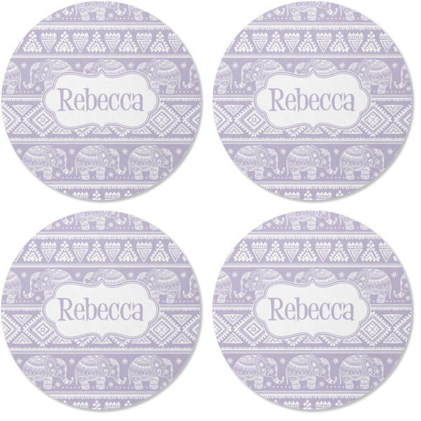 Baby Elephant Coaster Round Rubber Back - Apvl