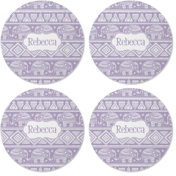 Baby Elephant Coaster Round Rubber Back - Apvl