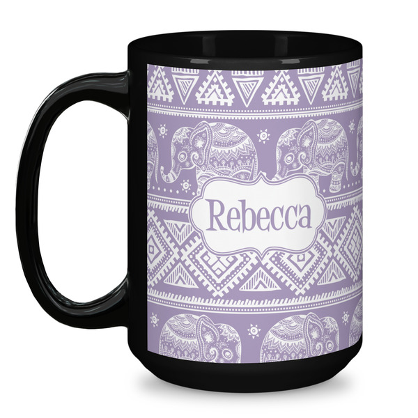 Baby Elephant Coffee Mug - 15 oz - Black