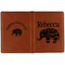 Baby Elephant Cognac Leather Passport Holder Outside Double Sided - Apvl