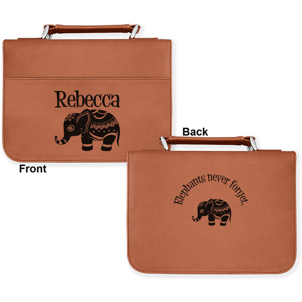 Baby Elephant Cognac Leatherette Bible Covers - Large Double Sided Apvl