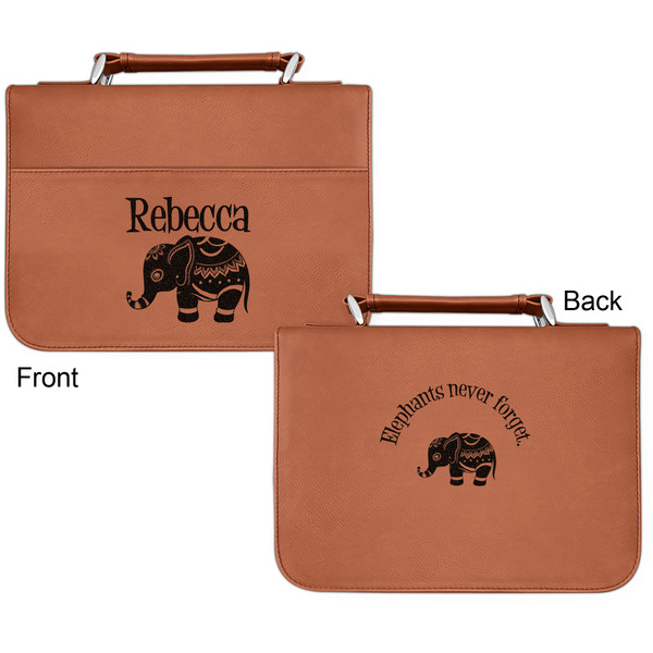 Baby Elephant Cognac Leatherette Bible Covers - Small Double Sided Apvl