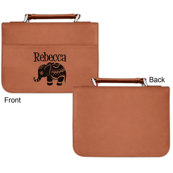 Baby Elephant Cognac Leatherette Bible Covers - Small Single Sided Apvl