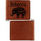 Baby Elephant Cognac Leatherette Bifold Wallets - Front and Back Single Sided - Apvl