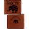 Baby Elephant Cognac Leatherette Bifold Wallets - Front and Back