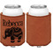 Baby Elephant Cognac Leatherette Can Sleeve - Single Sided Front and Back