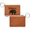 Baby Elephant Cognac Leatherette Keychain ID Holders - Front Apvl