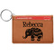 Baby Elephant Cognac Leatherette Keychain ID Holders - Front Credit Card