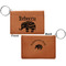Baby Elephant Cognac Leatherette Keychain ID Holders - Front and Back Apvl