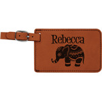 Baby Elephant Leatherette Luggage Tag (Personalized)