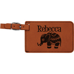 Baby Elephant Leatherette Luggage Tag (Personalized)