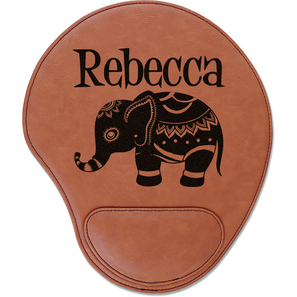 Custom Baby Elephant Leatherette Mouse Pad with Wrist Support (Personalized)